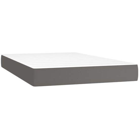 Matelas de lit à ressorts ensachés fermeté moyenne Gris 120x200x20cm Similicuir