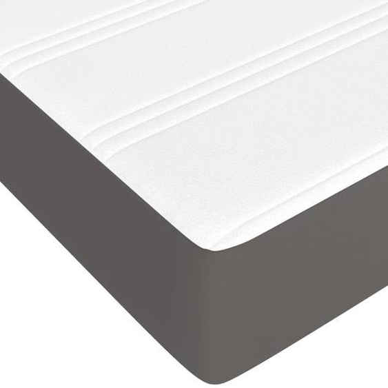 Matelas à ressorts ensachés Gris 140x190x20 cm Similicuir