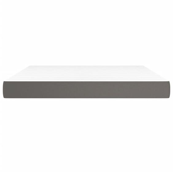 Matelas de lit à ressorts ensachés fermeté moyenne Gris 160x200x20cm Similicuir
