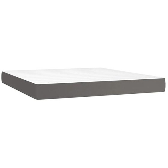 Matelas de lit à ressorts ensachés fermeté moyenne Gris 180x200x20cm Similicuir