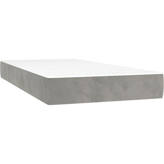 Matelas de lit à ressorts ensachés fermeté moyenne gris clair 120x190x20 cm