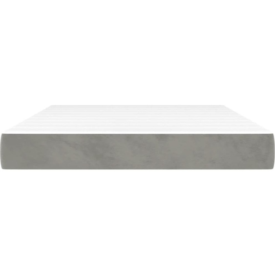 Matelas à ressorts ensachés gris clair 120x210x20 cm velours