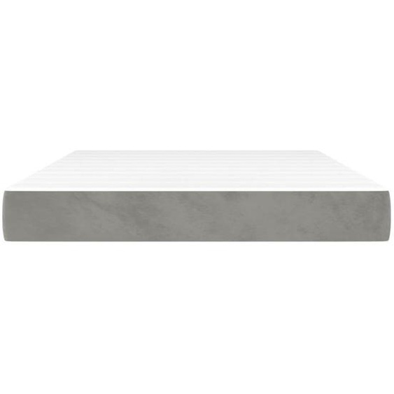 Matelas à ressorts ensachés Gris clair 140x210x20 cm Velours