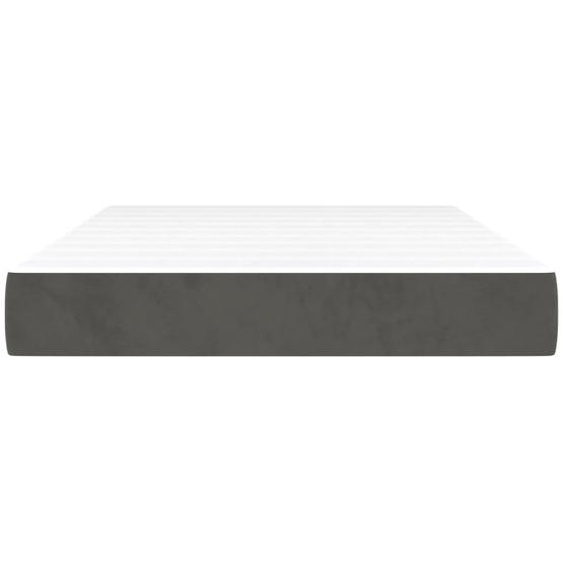 Matelas de lit à ressorts ensachés fermeté moyenne Gris foncé 120x200x20 cm