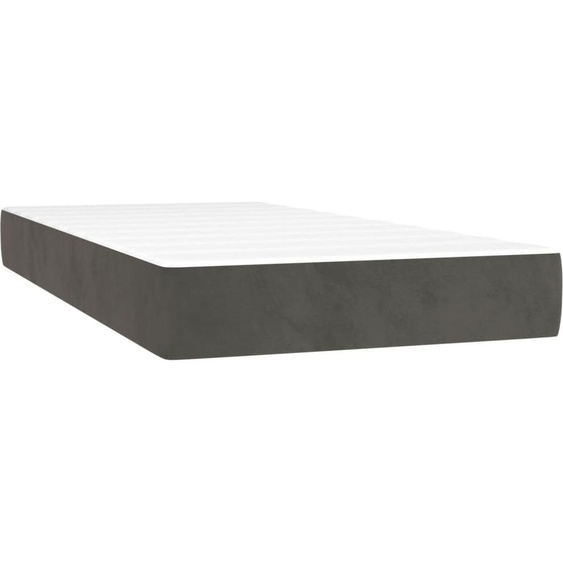 Matelas de lit à ressorts ensachés fermeté moyenne 90x220x20 cm velours