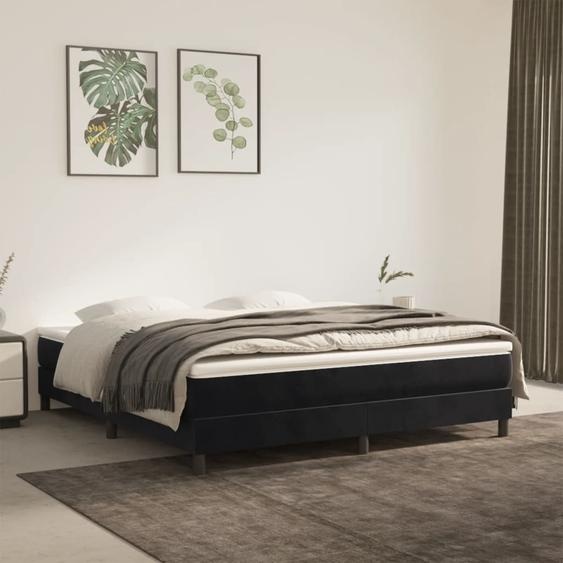 Matelas de lit à ressorts ensachés fermeté moyenne noir 160x220x20 cm velours