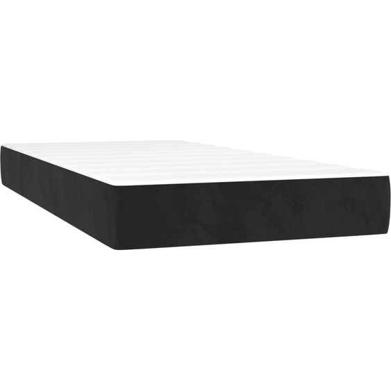 Matelas à ressorts ensachés Noir 120x190x20 cm Velours