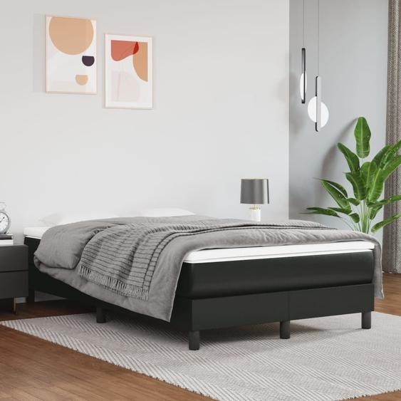 Matelas de lit à ressorts ensachés fermeté moyenne Noir 120x200x20cm Similicuir