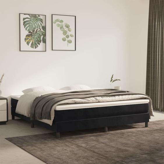 Matelas de lit à ressorts ensachés fermeté moyenne Noir 160x200x20 cm Velours