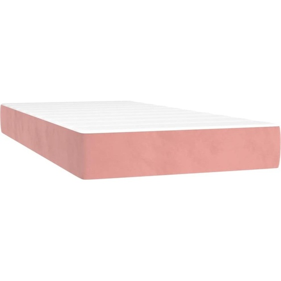 Matelas de lit à ressorts ensachés fermeté moyenne rose 120x190x20 cm velours