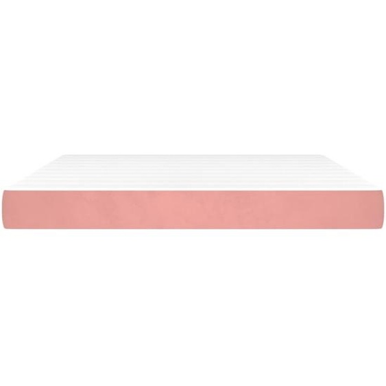 Matelas de lit à ressorts ensachés fermeté moyenne Rose 160x200x20 cm Velours