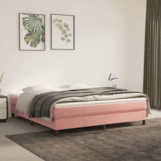 Matelas de lit à ressorts ensachés fermeté moyenne Rose 180x200x20 cm Velours