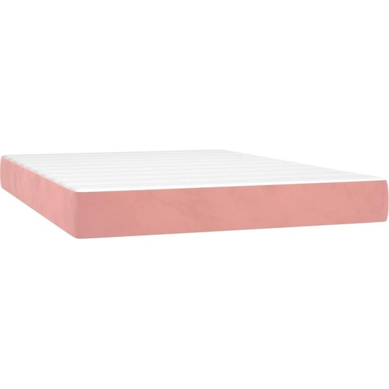 Matelas de lit à ressorts ensachés fermeté moyenne Rose 140x190x20 cm Velours
