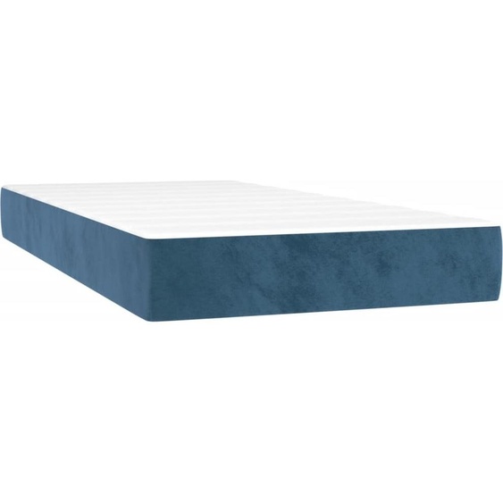 Matelas de lit à ressorts ensachés fermeté moyenne bleu foncé 120x190x20 cm