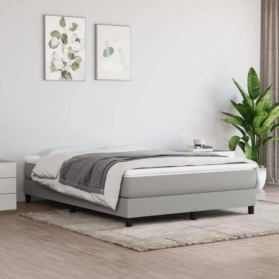 Matelas de lit à ressorts ensachés fermeté moyenne Gris clair 140x190x20 cm
