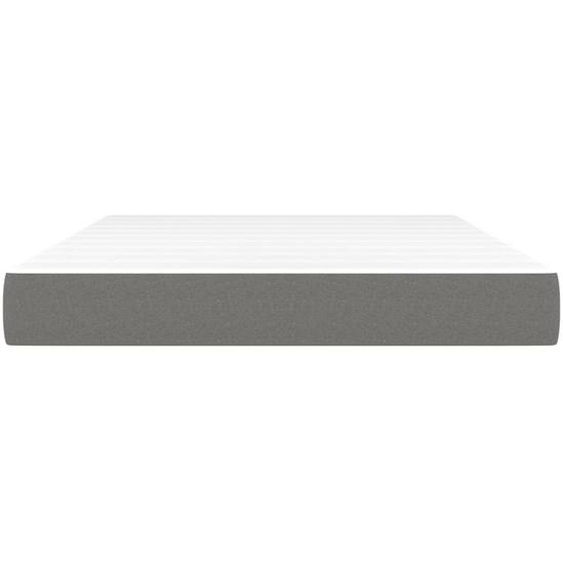 Matelas de lit à ressorts ensachés fermeté moyenne Gris foncé 140x190x20 cm