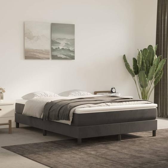 Matelas de lit à ressorts ensachés fermeté moyenne Gris foncé 140x200x20 cm