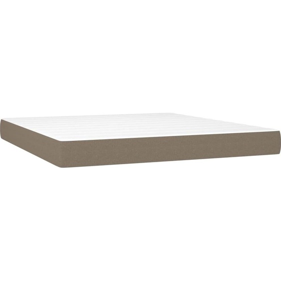 Matelas de lit à ressorts ensachés fermeté moyenne Taupe 180x200x20 cm Tissu