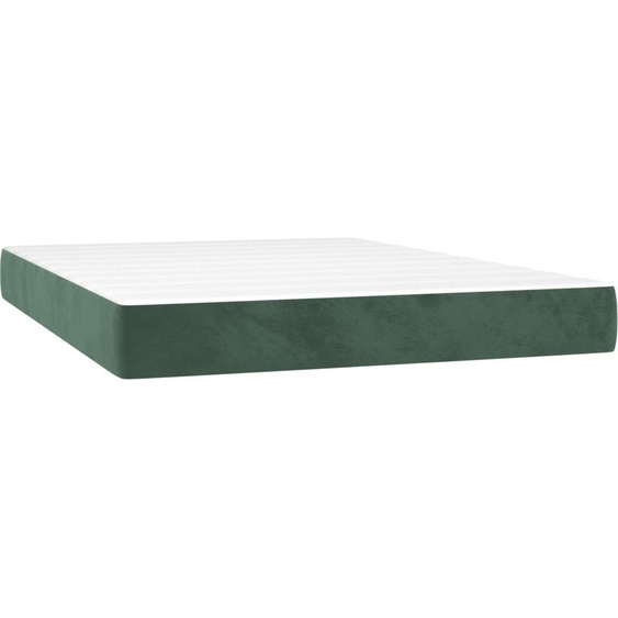 Matelas à ressorts ensachés Vert foncé 120x210x20 cm Velours