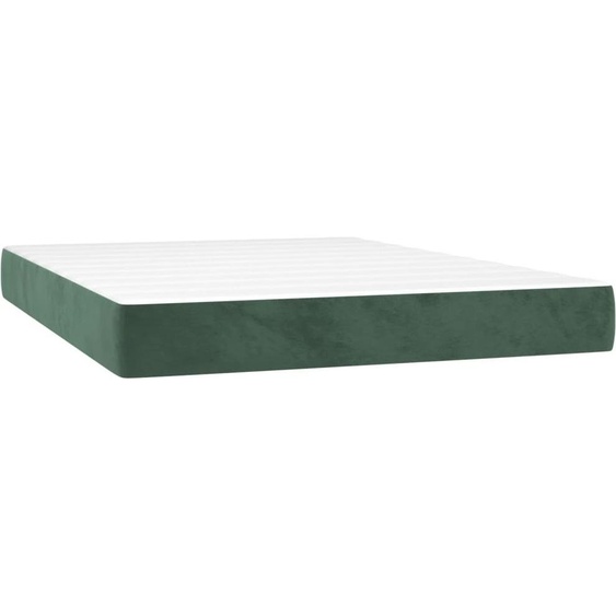 Matelas à ressorts ensachés Vert foncé 140x190x20 cm Velours