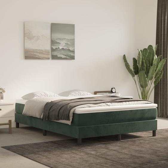 Matelas de lit à ressorts ensachés fermeté moyenne Vert foncé 140x200x20 cm