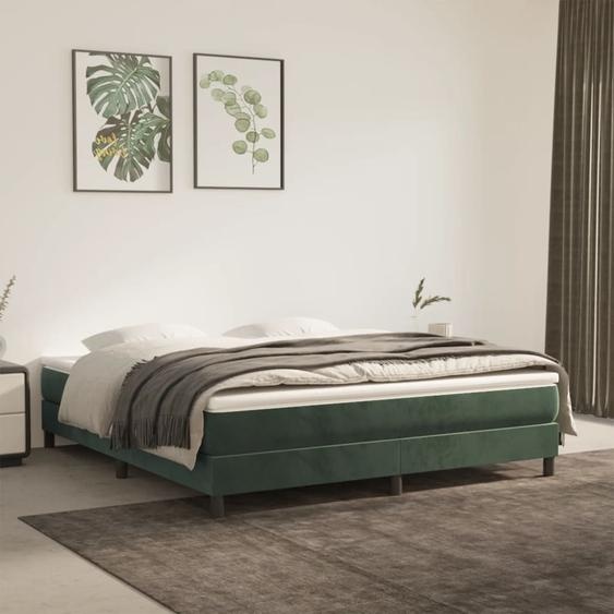 Matelas de lit à ressorts ensachés fermeté moyenne Vert foncé 180x200x20 cm
