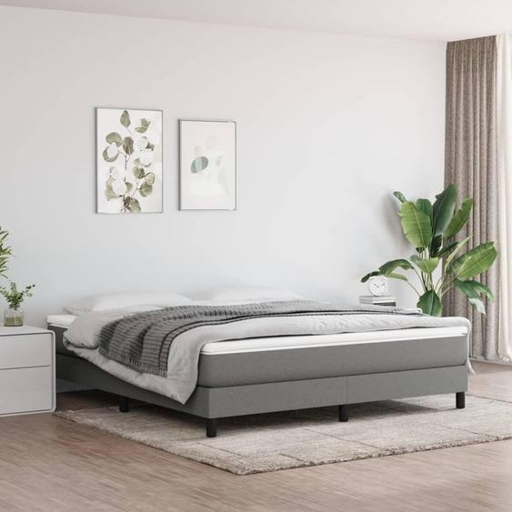 Matelas à ressorts ensachés vidaXL, fermeté moyenne, gris foncé, 183 x 213 x 20 cm, tissu