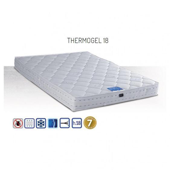 Matelas AIRGEL 140 cm 18 cm dépaisseur accueil mousse à mémoire de forme thermorégulante.