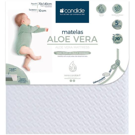 Matelas Bébé Aloé Vera Déhoussable 360° Blanc