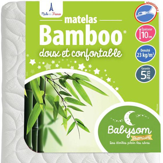 Matelas Bébé Bamboo Déhoussable Blanc