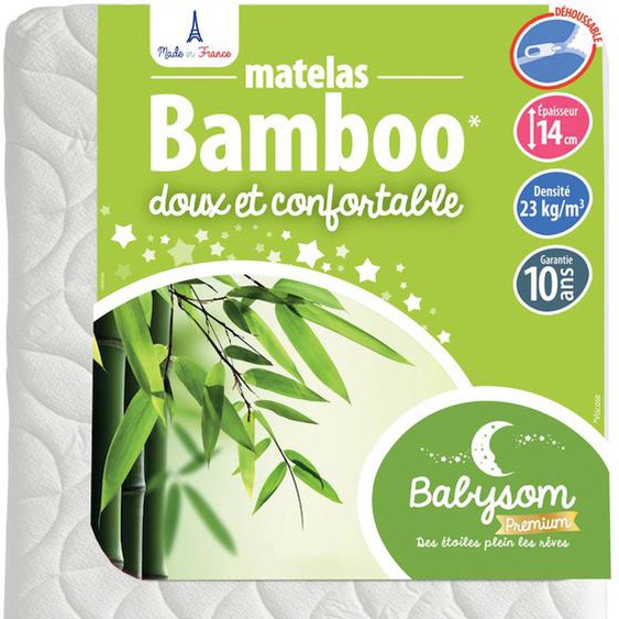 Matelas Bébé Bamboo Reversible Blanc