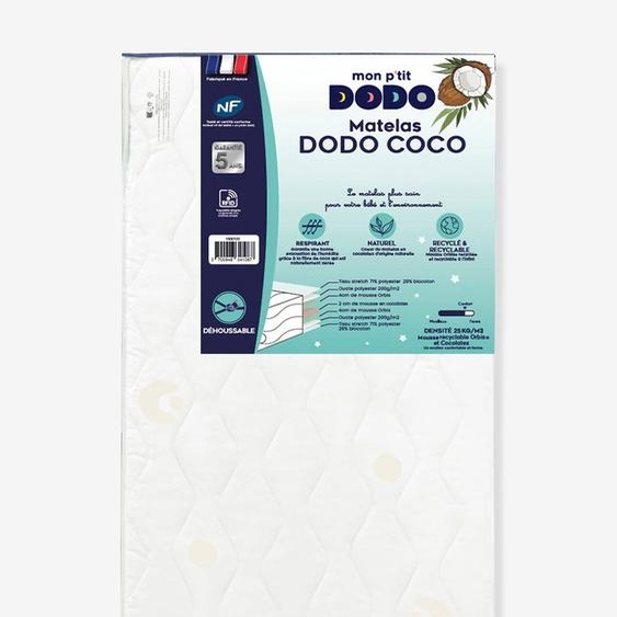 Matelas bébé Dodococo déhoussable blanc