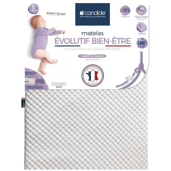 Matelas Bébé Évolutif Bien-être - Libère La Tension Blanc