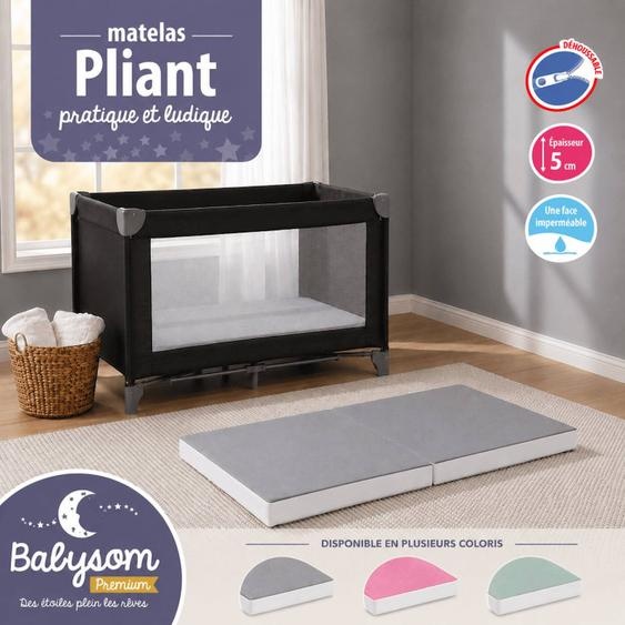 Matelas Bébé Pliant 60x1 Gris