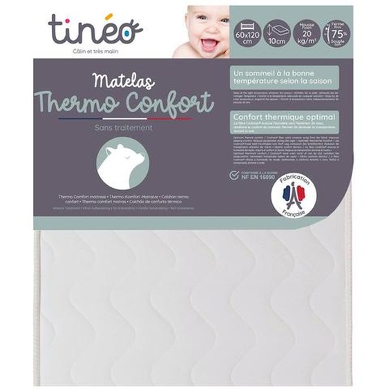 Matelas Bébé Thermo Confort Coolmax Blanc