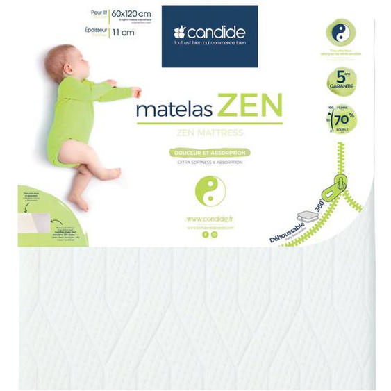 Matelas Bébé Zen - Douceur Et Absorption Blanc