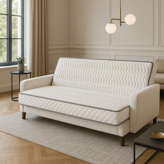 Matelas Clic Clac 10 cm - 140x190 - Déhoussable - Housse Lavable - 5 zones de Confort - Face Eté - Confort Optimal - Oreiller Visco-Mémoire - MATELAS