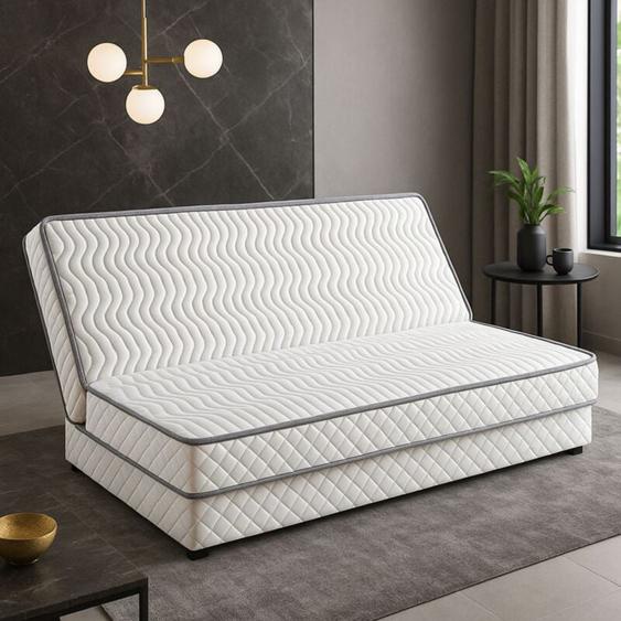 Matelas Clic Clac 120x190 cm 15 cm - Dim Assise 60 cm - 5 Zones de Confort - Usage Quotidien - Confort Optimal