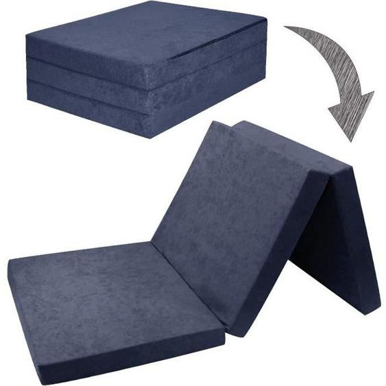 Matelas dappoint pliant deux personnes - FORTISLINE - 195x120x7cm - Bleu