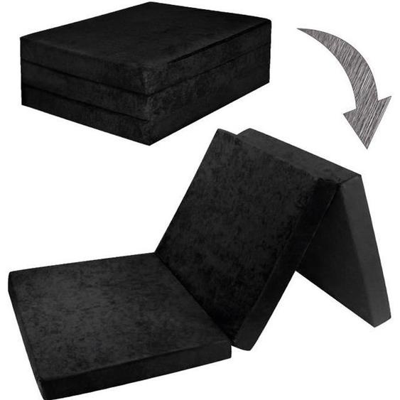 Matelas dappoint pliant - FORTISLINE - 2 places - Noir - Mousse polyuréthane