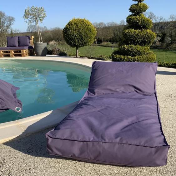 Matelas bain de soleil en microbille Violet aubergine 160x65 cm