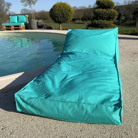 Matelas bain de soleil en microbille Turquoise 160x65 cm