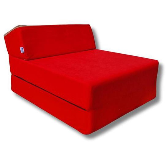 Matelas de jeunesse lit fauteuil futon pliable pliant 160x60x12 cm - NATALIA SPZOO - rouge - Mousse - Ferme - 1 place