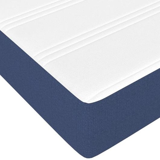 Matelas de lit à ressorts ensachés fermeté moyenne Bleu 160x200x20 cm Tissu