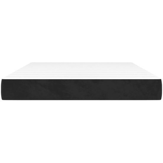 Matelas de lit à ressorts ensachés fermeté moyenne noir 140x210x20 cm velours
