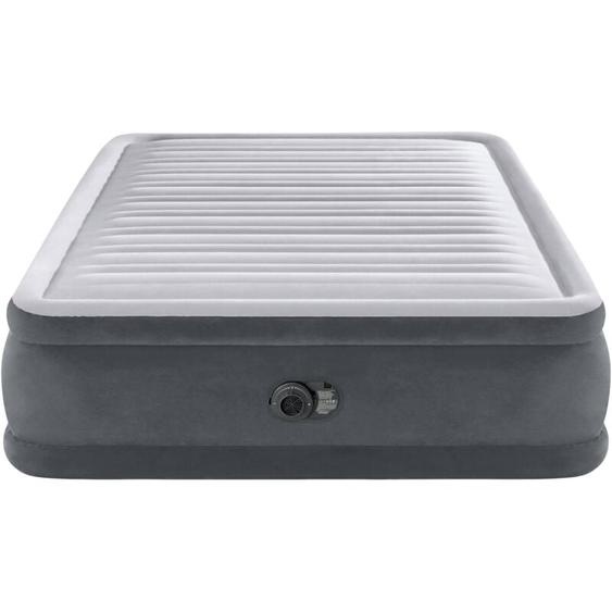 Intex - Matelas double Comfort-Plush Elevated - Lit gonflable - pour lintérieur - pvc - Gris - 152x203x46 cm