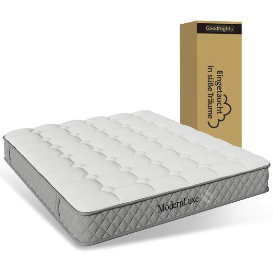 Matelas en mousse à mémoire de forme, 180x200 cm, avec 7 zones de soutien, noyau à ressorts ensachés, fermeté H3, Oeko-Tex, épaisseur 20 cm (blanc)