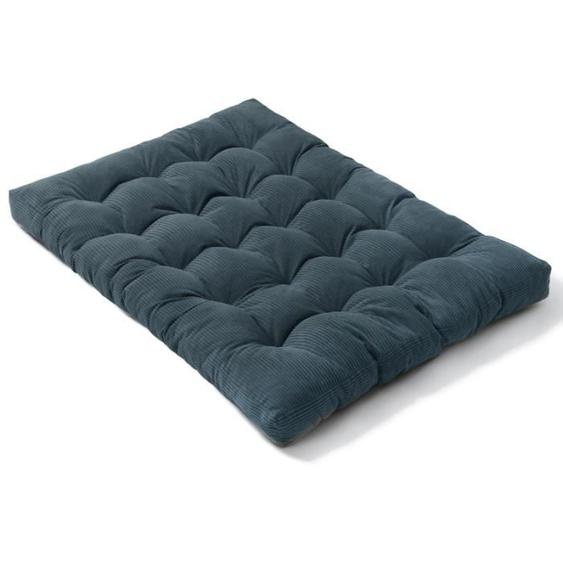 Matelas Futon - BANANAIR - 140x190 cm - Mousse déchiquetée - Housse en velours côtelé - 2 places