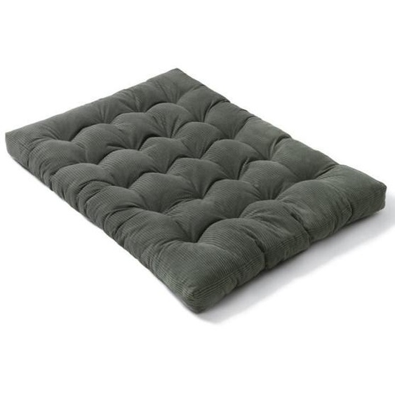 Matelas Futon - BANANAIR - 140x190 cm - Gris foncé - 2 places - Mousse
