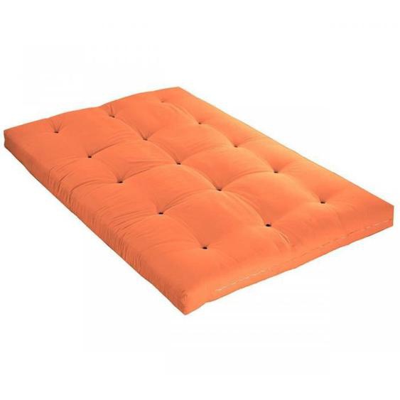Matelas futon goyave en coton 140X200 - Orange - Garantie 5 ans - Terre de Nuit